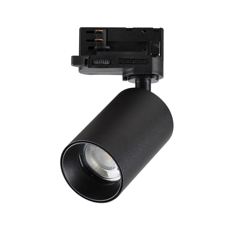 foto del prodotto faretto binario byte metallo nero 1 luce gu10 7w 3000k luce calda