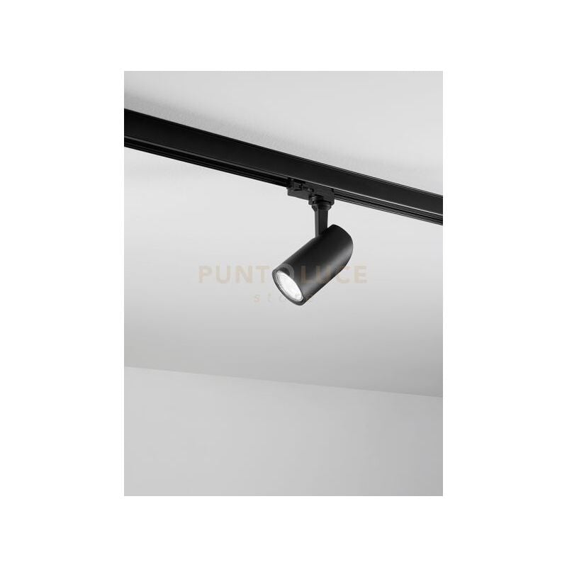 foto del prodotto faretto binario in alluminio colore nero d.6cm per sistema binario attacco gu10 orientabile 90 
