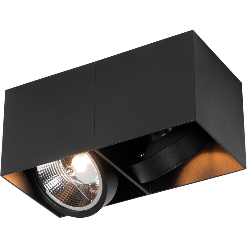 foto del prodotto faretto box - design - alluminio - nero - allungato max. 2 x watt - qazqa
