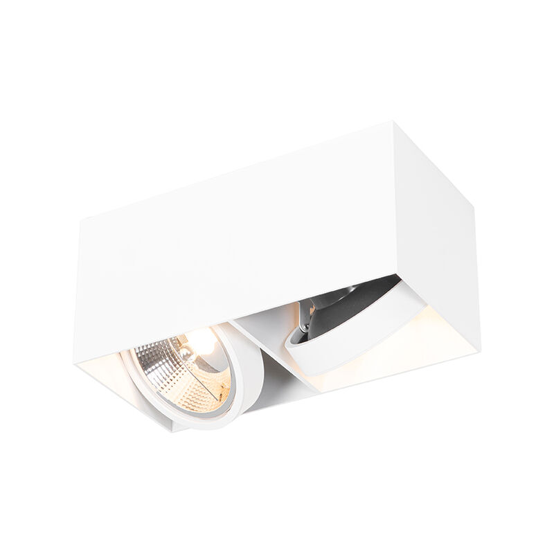 foto del prodotto faretto box design alluminio quadrato gu10 max. 2 x 10 watt qazqa