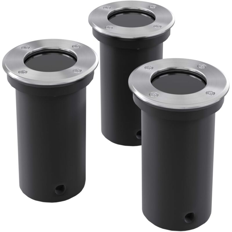 foto del prodotto faretto carrabile a led rotondo 3 pz per esterno - vidaxl