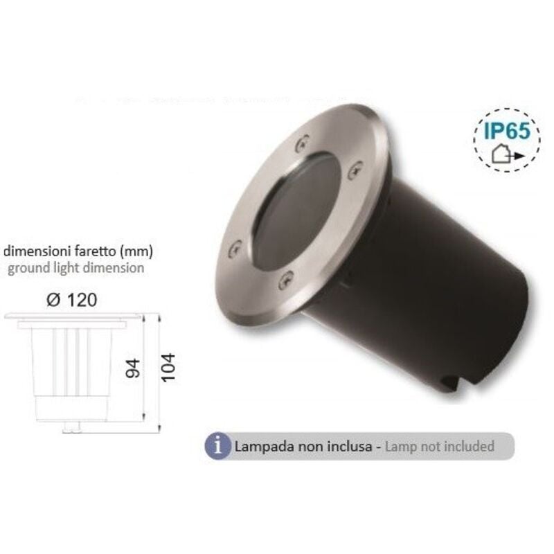 foto del prodotto faretto carrabile ip65 gu10 230v lampo cod. carrgu10 