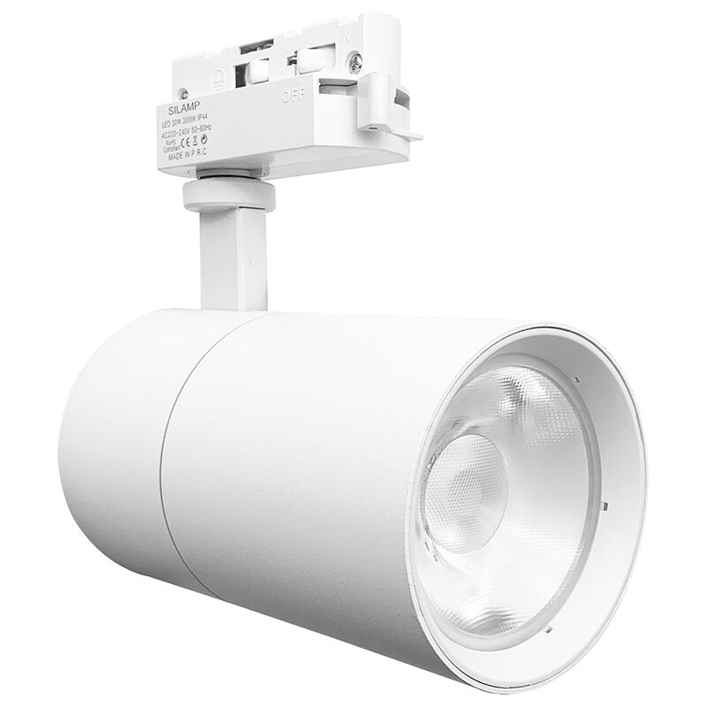 foto del prodotto faretto cob led 30w per binario monofase bianco faretto super compatto fb 46 30wluce calda 3000k