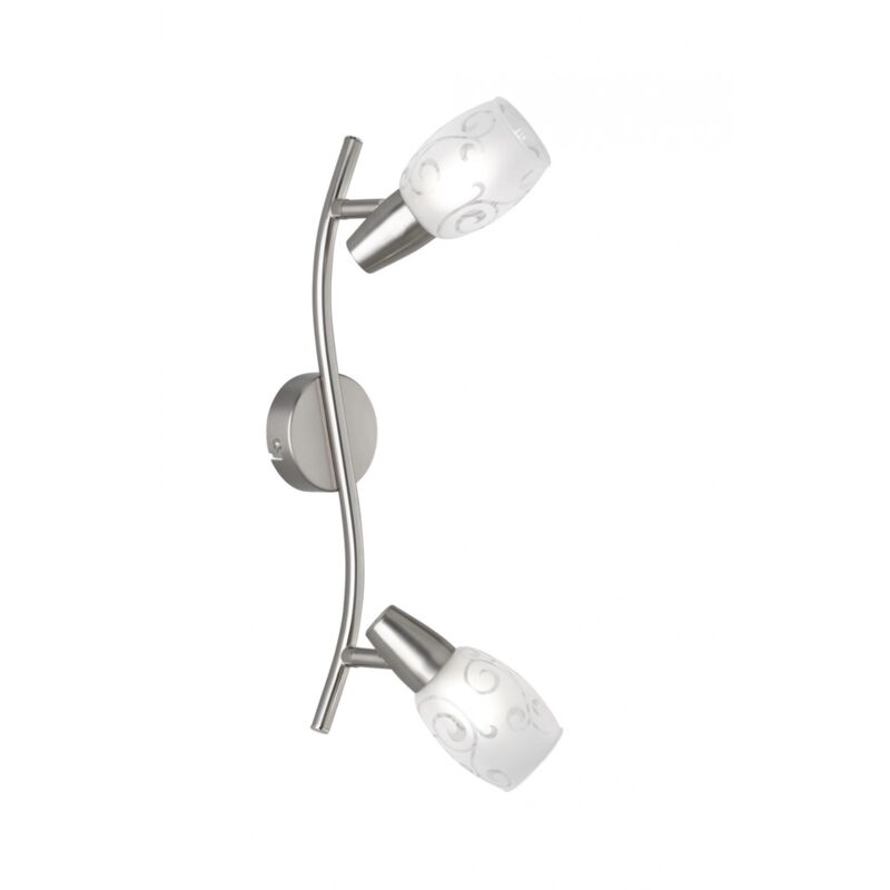 foto del prodotto faretto colmar nichel 2 spot led vetro satinato l39 cm trio lighting