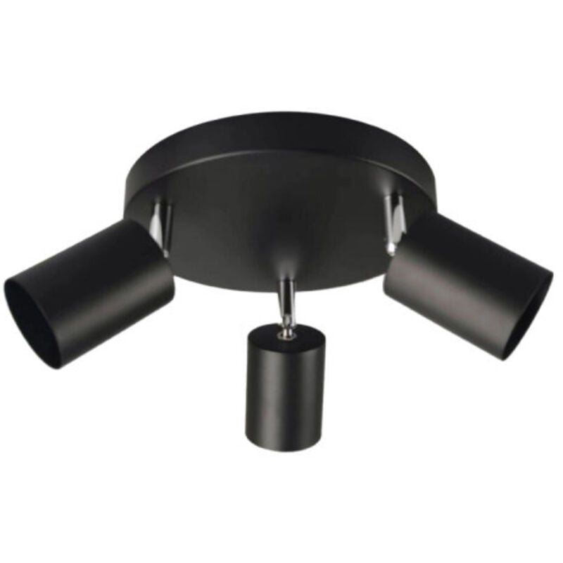 foto del prodotto faretto con 3 faretti edm 50w gu10 nero lampadina non inclusa