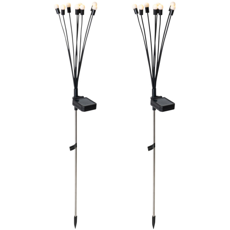 foto del prodotto faretto con palo da giardino firefly moderno plastico nero oblungo non sostituibile led max. 8 x 0.1 watt qazqa