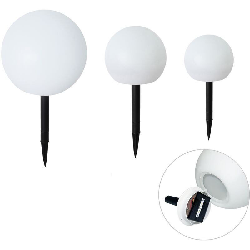 foto del prodotto faretto con palo da giardino ludger moderno plastico nero tondo non sostituibile led max. 3 x 0.5 watt qazqa
