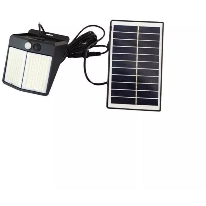 foto del prodotto faretto con pannello solare sensore movimento applique luce bianca 6500k ip65
