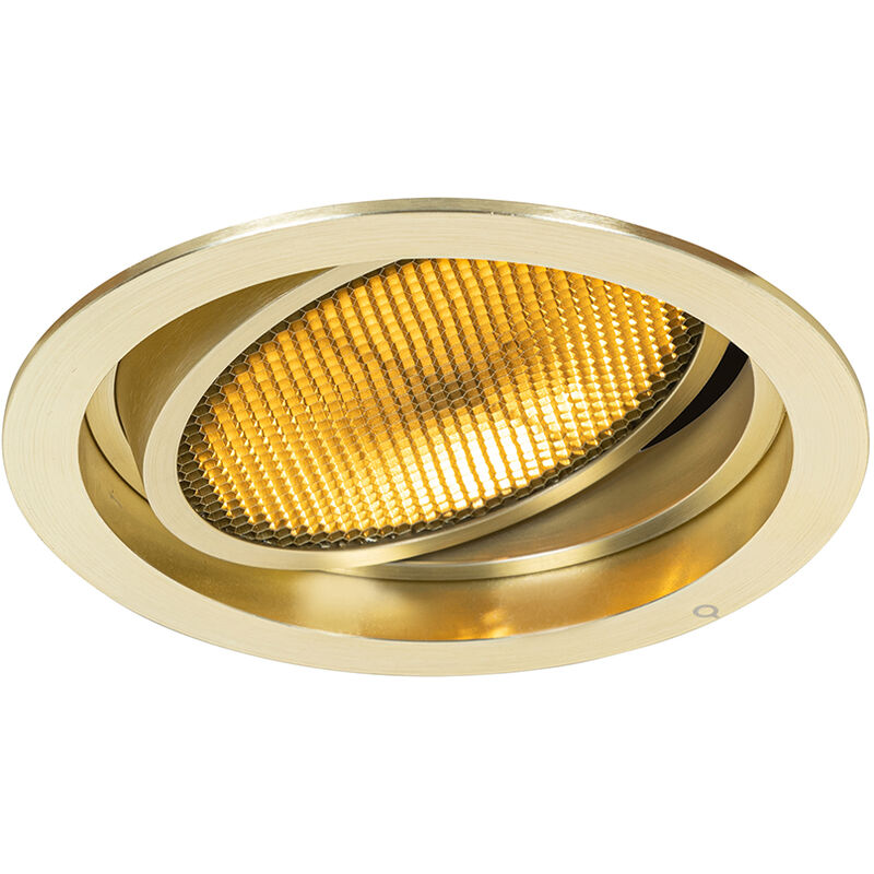 foto del prodotto faretto coop moderno alluminio,acciaio oro tondo max. 1 x watt qazqa
