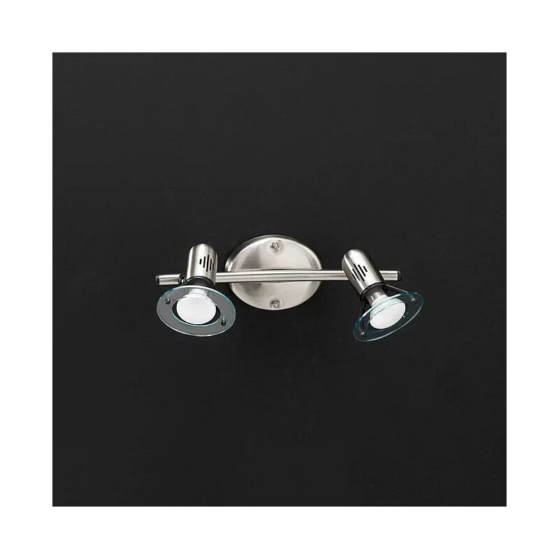 foto del prodotto faretto cromo spazzolato diffusori orientabili 2 luci disco 4852cr