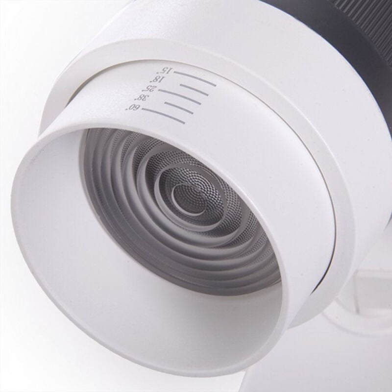 foto del prodotto faretto da binario a led 30w 2527lm cri90 2700 k kayla trifase apertura variabile 50.000h gmd ftl03 t 30 ww 