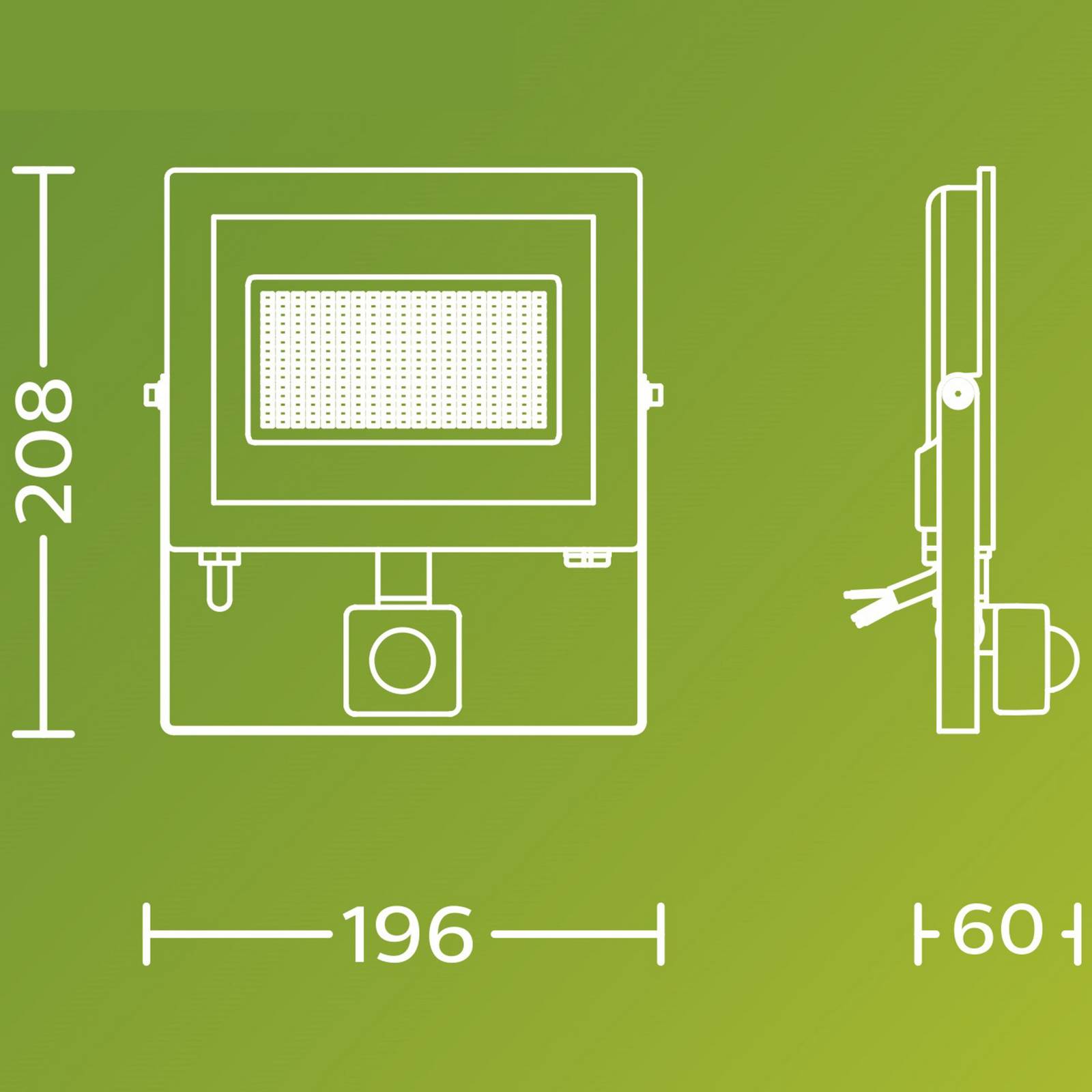 foto del prodotto faretto da esterno a led philips lois ue sensor, 24 w, 3.000 k ip65