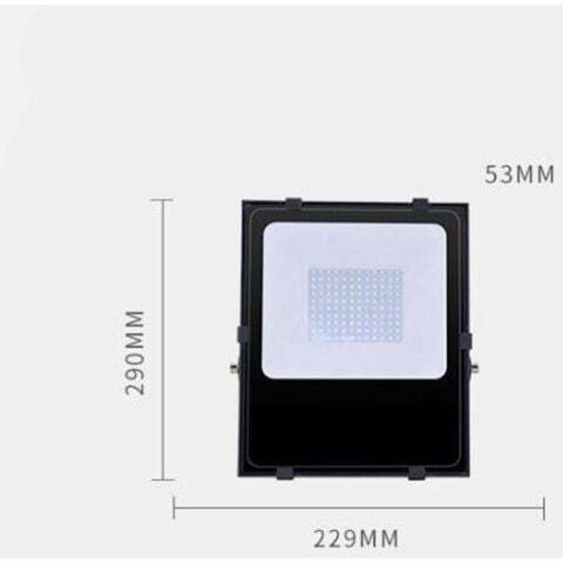 foto del prodotto faretto da esterno quadrato impermeabile a led da 100 w, 6500 k, per illuminazione da stadio bianco 