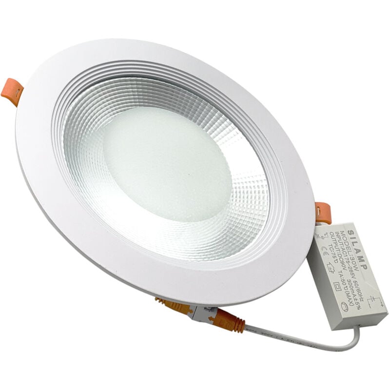 foto del prodotto faretto da incasso 30w cob led diametro 225mm driver incluso f.i.195 215mmluce calda 3000k