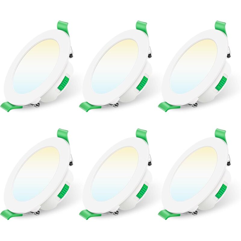 foto del prodotto faretto da incasso a led dimmerabile 230v 7w faretto da soffitto 3000k 4000k 6500k faretto da incasso a soffitto orientabile ip44 impermeabile per bagno, soggiorno, confezione da 6, rotondo, - lablanc