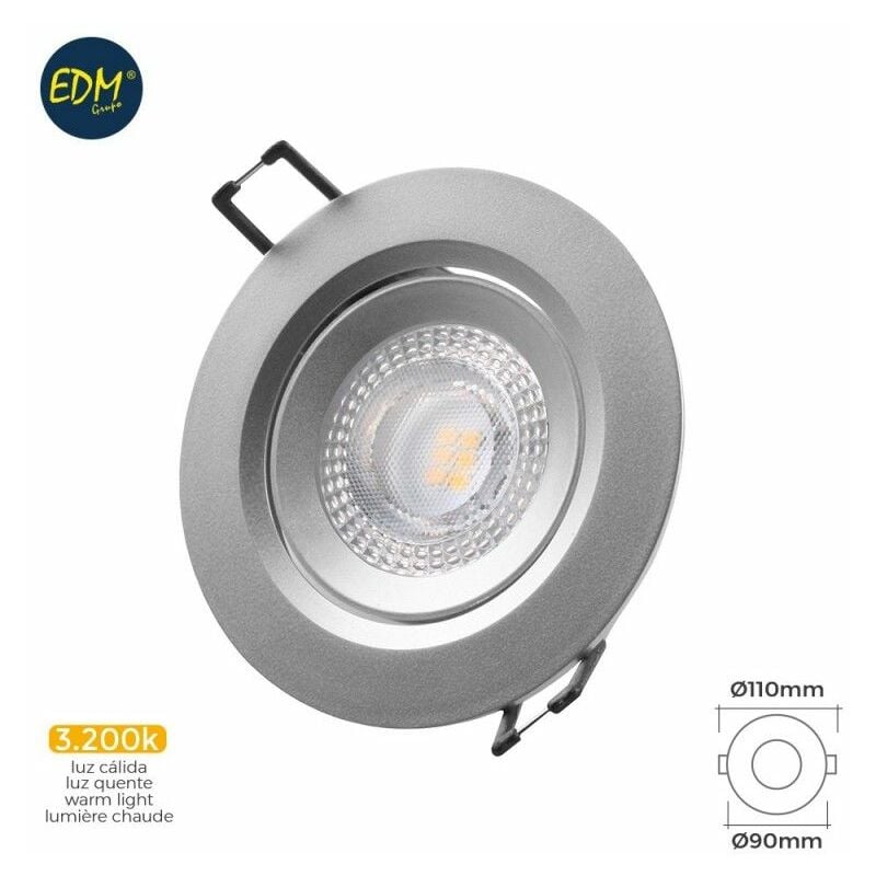 foto del prodotto faretto da incasso a led edm 5w 380lm 3200k cromato 31654