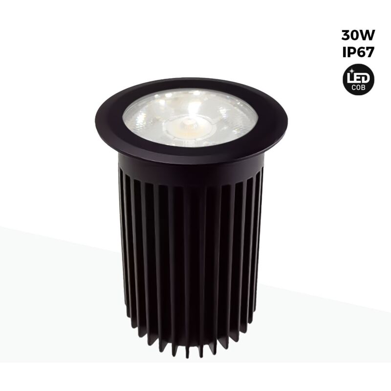 foto del prodotto faretto da incasso a pavimento led 30w bianco caldo 10cm ip67 bianco caldo