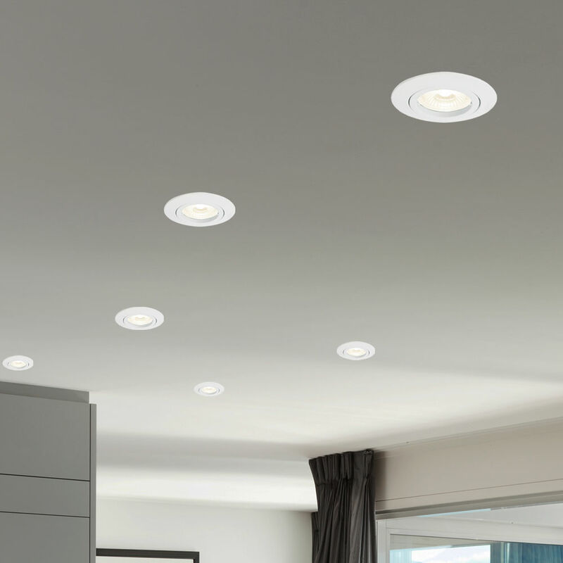 foto del prodotto faretto da incasso a soffitto lampada da incasso a soffitto led bianco, 3w 230lm bianco caldo, pxh 8,2 x 7,5 cm, set da 6