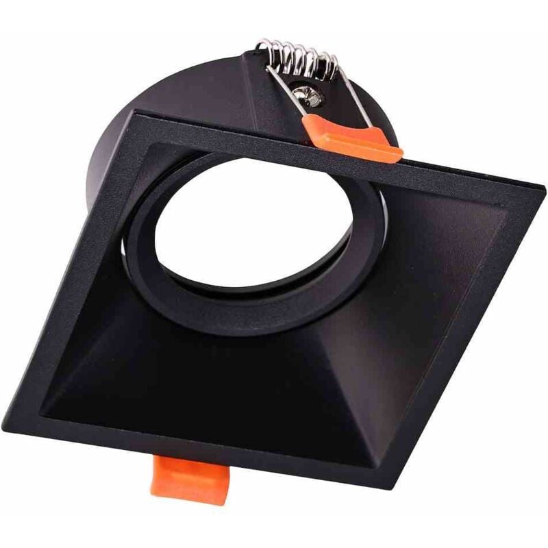 foto del prodotto faretto da incasso a soffitto quadrato orientabile 1xgu10 ip20 nero