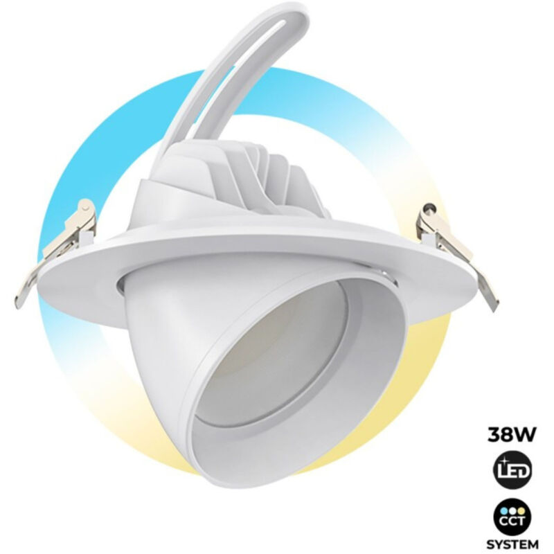 foto del prodotto faretto da incasso circolare orientabile 38w led cct bianco 