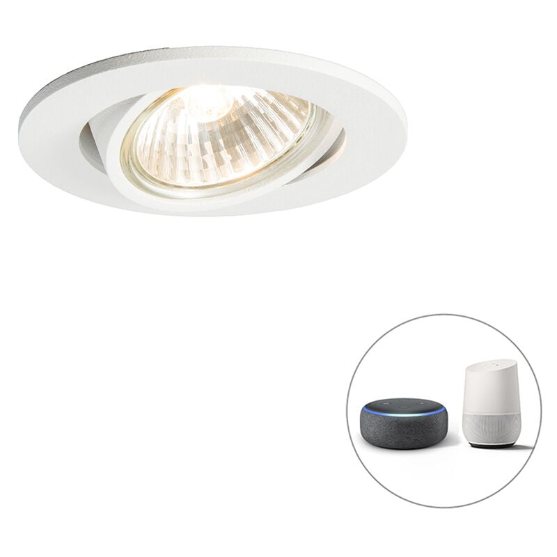 foto del prodotto faretto da incasso cisco moderno alluminio bianco tondo gu10 max. 1 x 5 watt qazqa