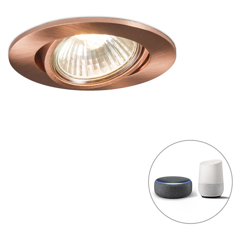 foto del prodotto faretto da incasso cisco moderno alluminio rame tondo gu10 max. 1 x 5 watt qazqa