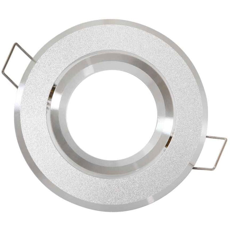 foto del prodotto faretto da incasso con anello argento sabbiato tondo gu5.3 mr16 ip20 w orientabile 45 led line 244896