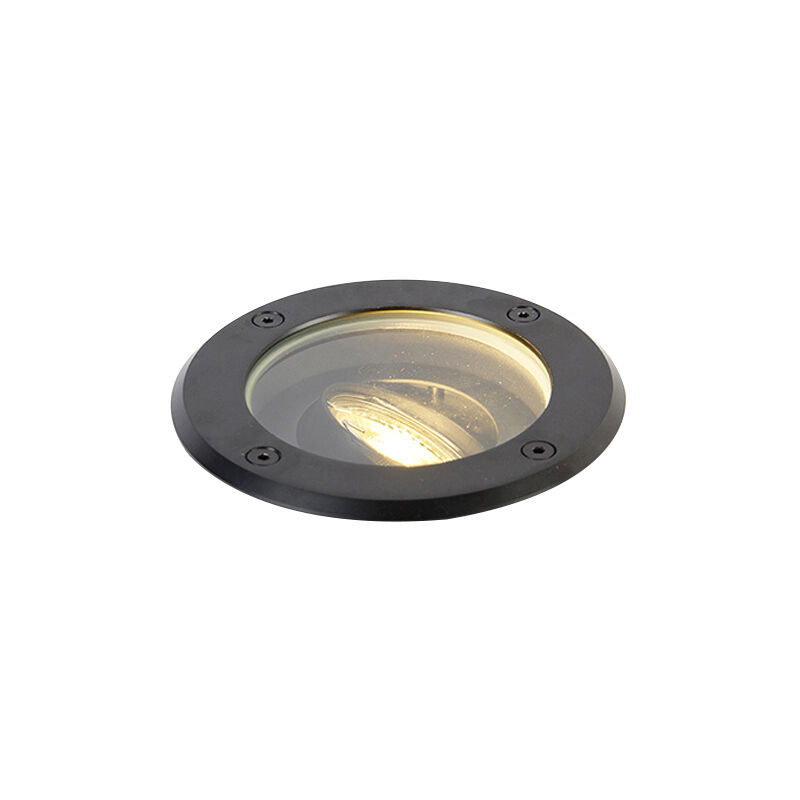 foto del prodotto faretto da incasso da terra delux moderno acciaio inossidabile,plastico,vetro nero tondo gu10 max. 1 x 4.8 watt qazqa