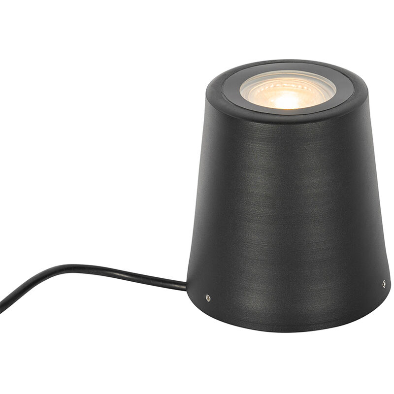 foto del prodotto faretto da incasso da terra lennard moderno alluminio nero tondo max. 1 x watt qazqa