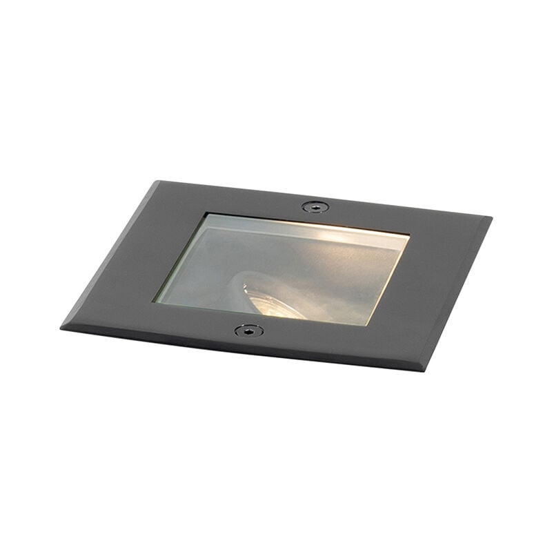 foto del prodotto faretto da incasso da terra oneon moderno plastico,acciaio nero quadrato max. 1 x watt qazqa