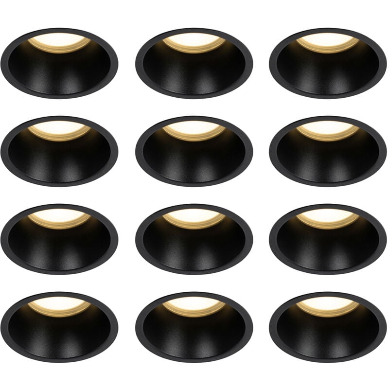foto del prodotto faretto da incasso dept moderno alluminio nero tondo max. 12 x watt qazqa