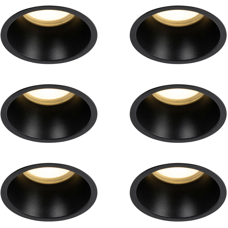 foto del prodotto faretto da incasso dept moderno alluminio nero tondo max. 6 x watt qazqa