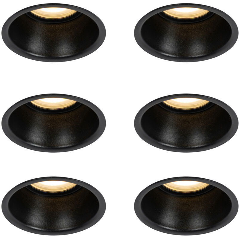 foto del prodotto faretto da incasso dept moderno alluminio nero tondo max. 6 x watt qazqa