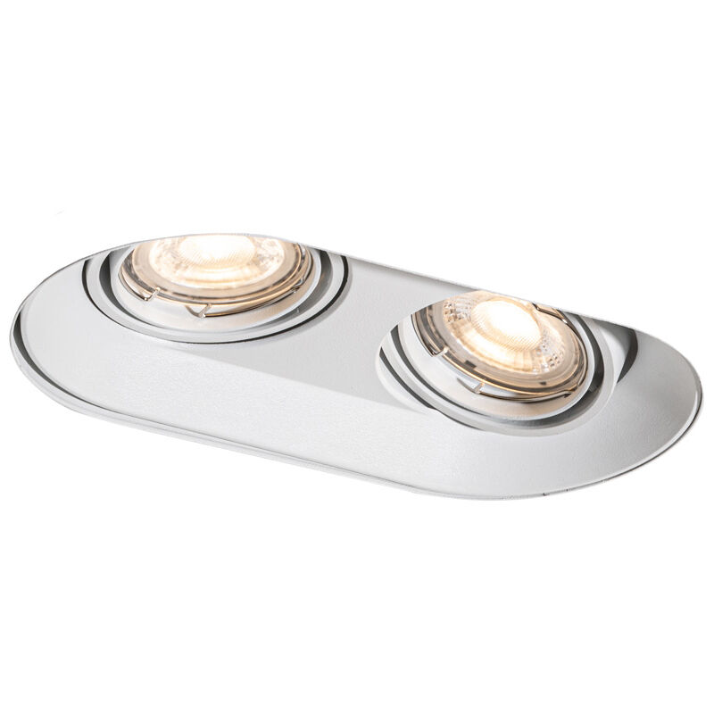 foto del prodotto faretto da incasso dept moderno metallo bianco ovale max. 2 x watt qazqa
