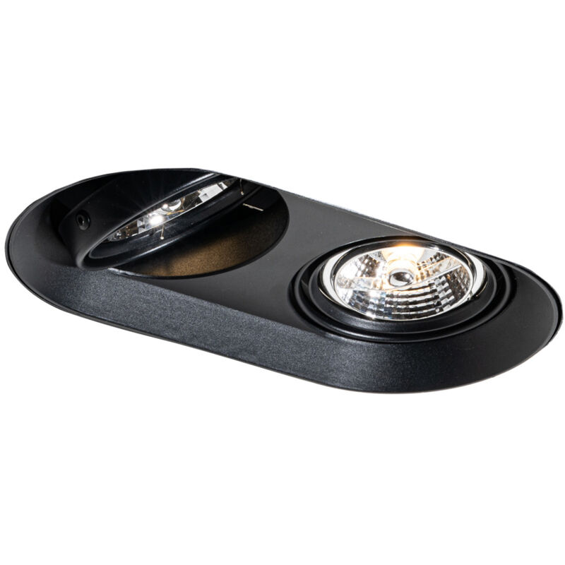 foto del prodotto faretto da incasso dept moderno metallo nero ovale max. 2 x watt qazqa