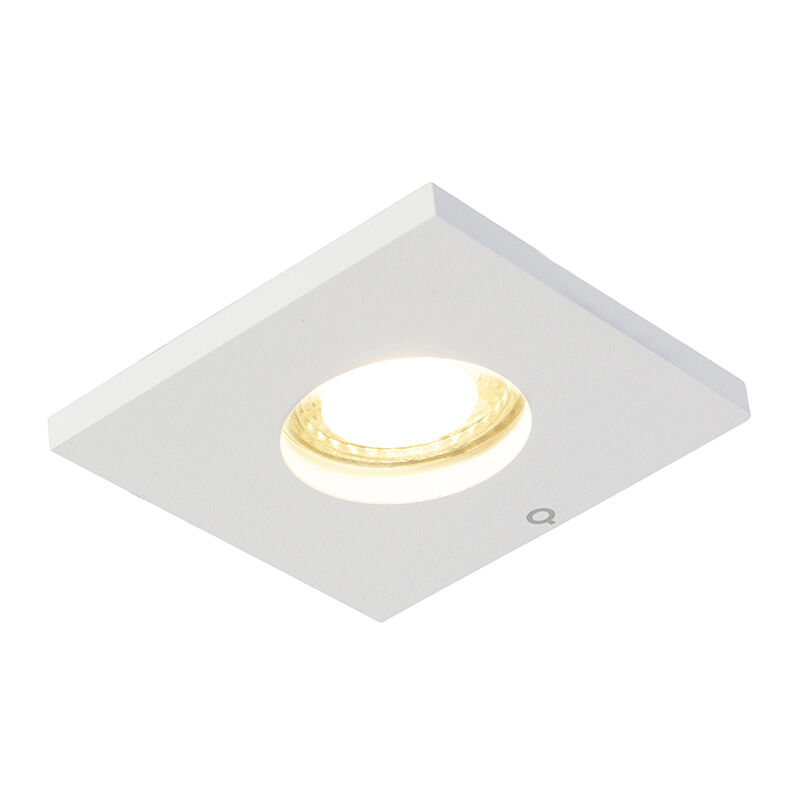 foto del prodotto faretto da incasso doku moderno alluminio bianco quadrato max. 1 x watt qazqa