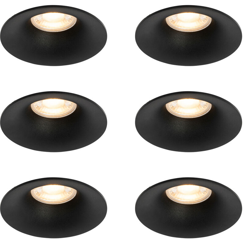 foto del prodotto faretto da incasso gijs moderno alluminio nero tondo max. 6 x watt qazqa