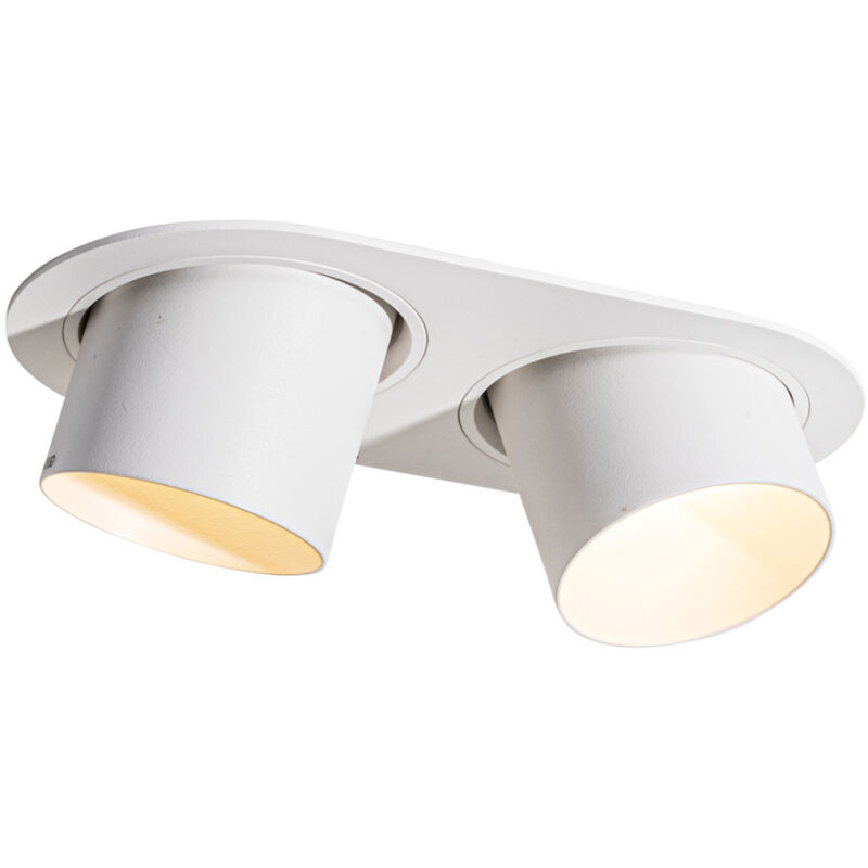 foto del prodotto faretto da incasso installa moderno alluminio bianco tondo ovale max. 2 x watt qazqa