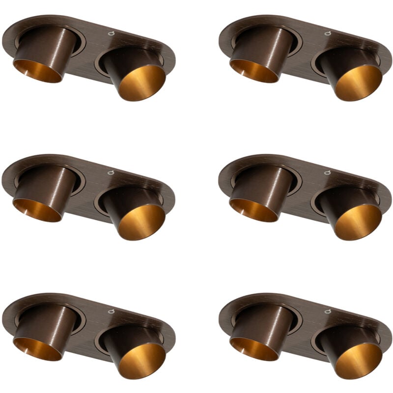 foto del prodotto faretto da incasso installa moderno alluminio bronzo ovale tondo max. 12 x watt qazqa