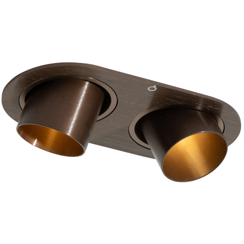 foto del prodotto faretto da incasso installa moderno alluminio bronzo tondo ovale max. 2 x watt qazqa