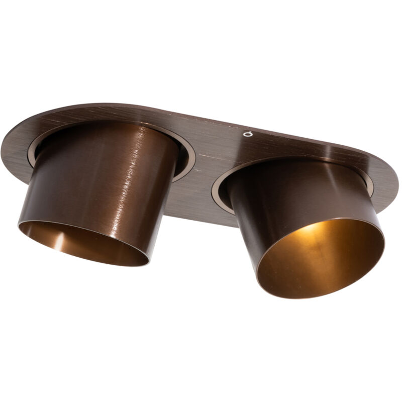foto del prodotto faretto da incasso installa moderno alluminio bronzo tondo ovale max. 2 x watt qazqa