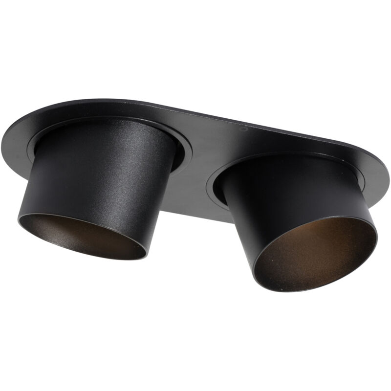 foto del prodotto faretto da incasso installa moderno alluminio nero tondo ovale max. 2 x watt qazqa