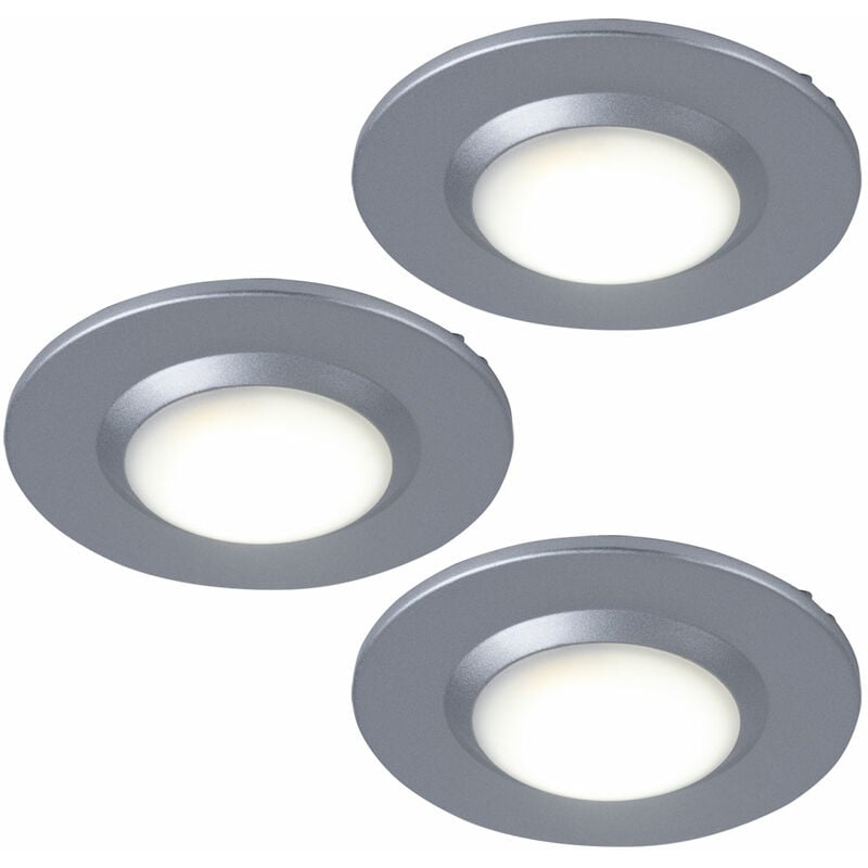 foto del prodotto faretto da incasso ip44 faretto da incasso a soffitto per bagno, faretto da incasso a soffitto, cromato, rotondo, alluminio opaco, led 3w bianco