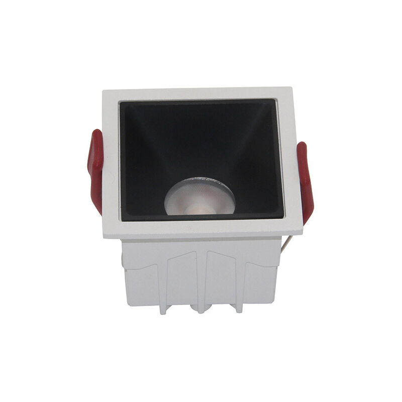 foto del prodotto faretto da incasso moderno alfa alluminio bianco led 10w diffusore nero dimm.