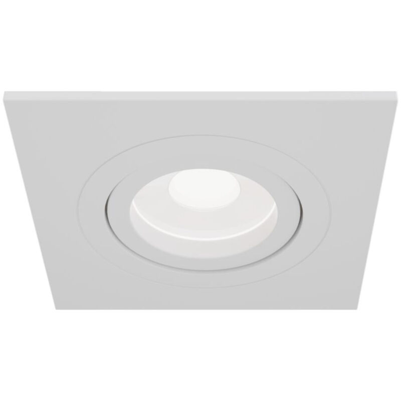 foto del prodotto faretto da incasso moderno atom alluminio bianco 1 luce diffusore tessile