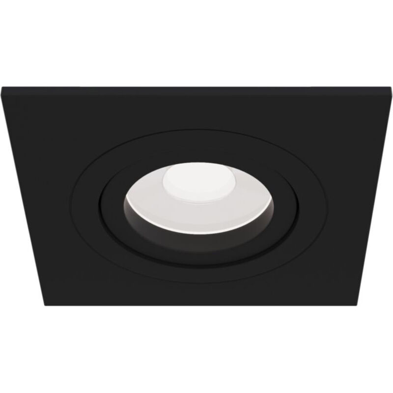 foto del prodotto faretto da incasso moderno atom alluminio nero 1 luce diffusore tessile