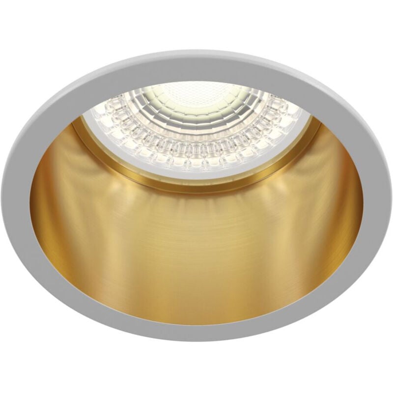 foto del prodotto faretto da incasso moderno reif alluminio bianco 1 luce diffusore oro