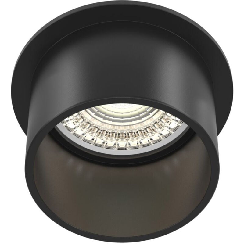 foto del prodotto faretto da incasso moderno reif alluminio nero 1 luce diffusore nero