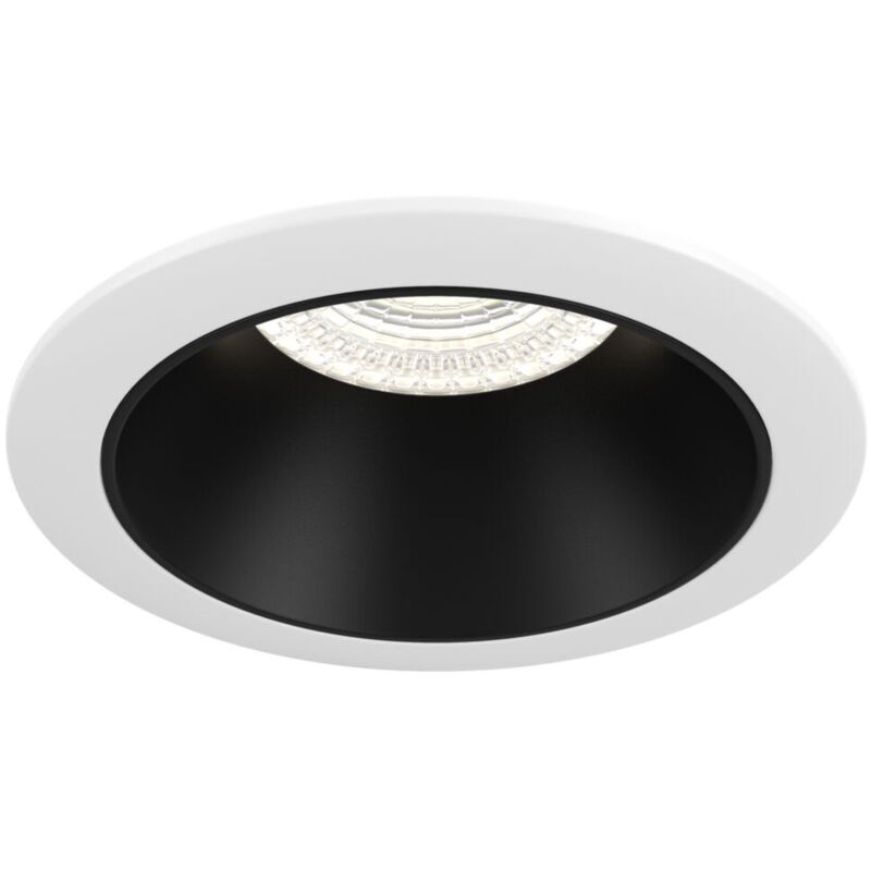 foto del prodotto faretto da incasso moderno share alluminio bianco 1 luce diffusore nero