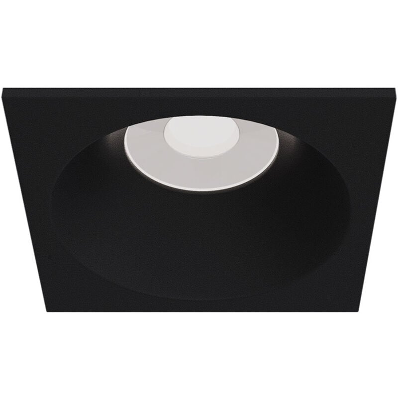 foto del prodotto faretto da incasso moderno zoom quadrato alluminio nero 1 luce